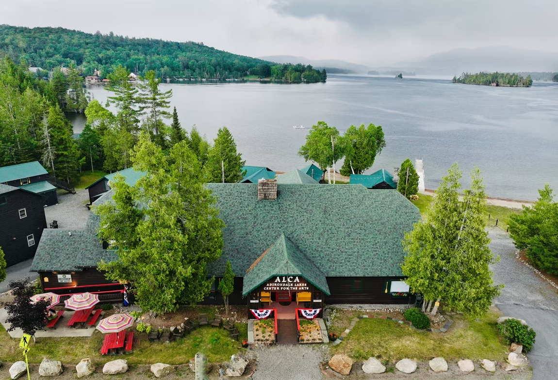 Campus of Adirondack Lakes Center for the Arts in Blue Mountain Lake, NY.