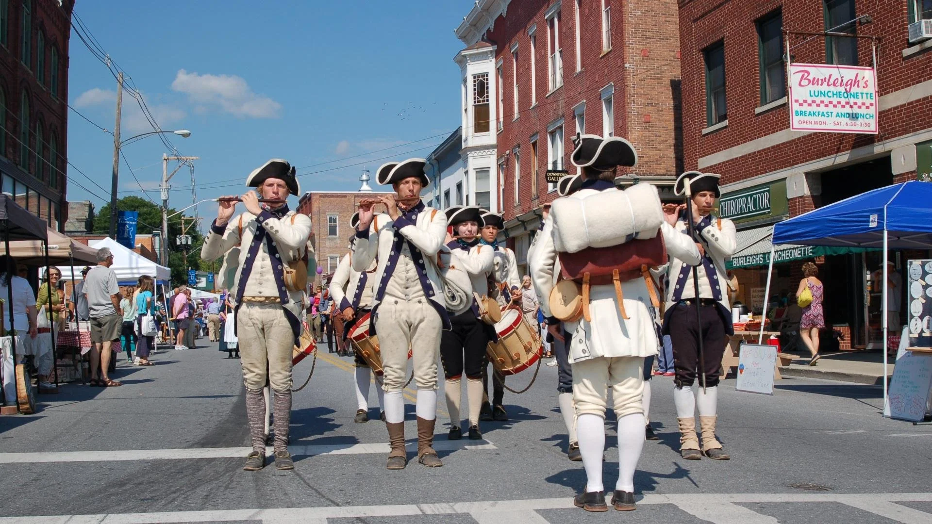 Fort Ticonderoga's fife and drum corp perform at StreetFest on Montcalm Street in Ticonderoga.
