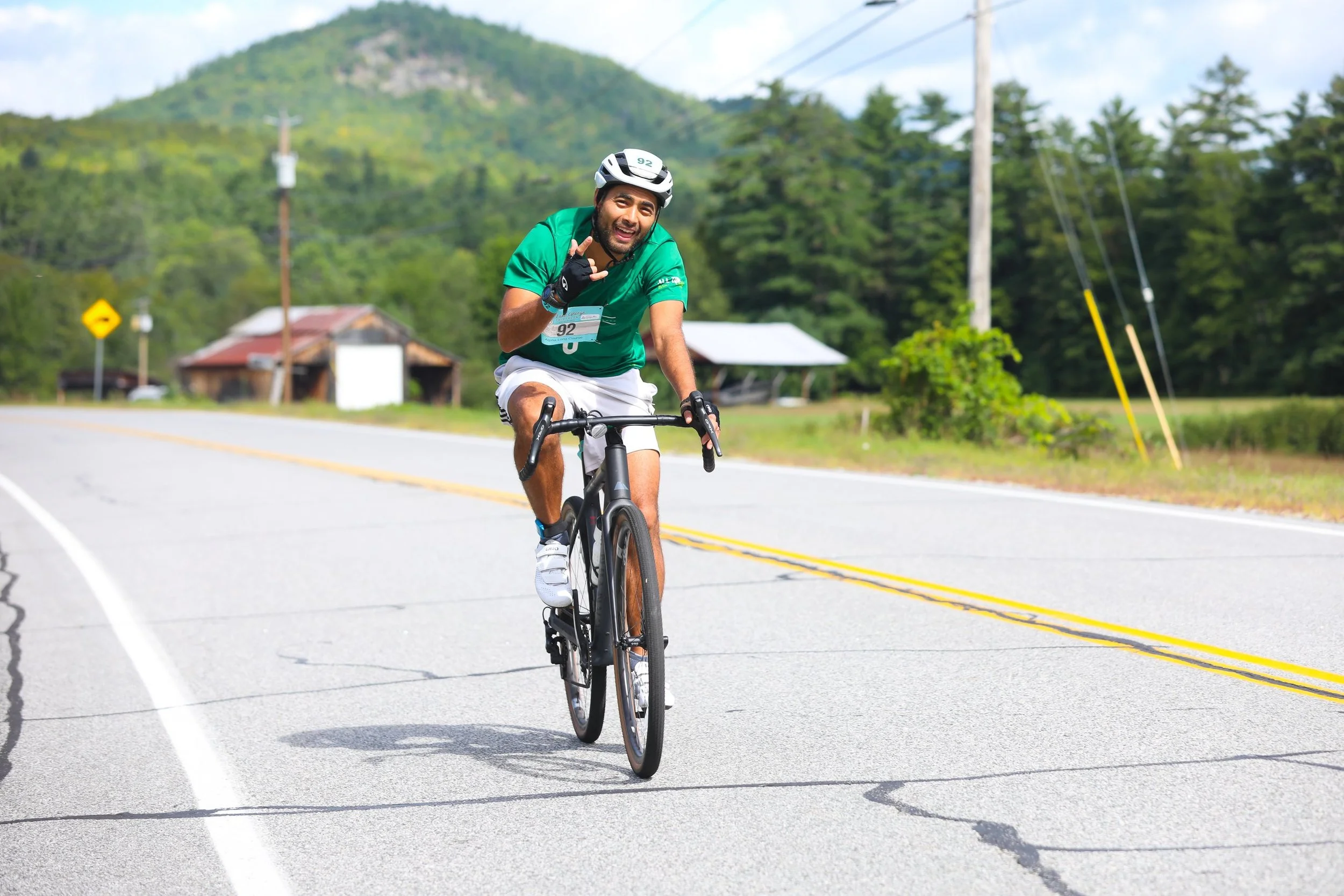 Lake George Triathlete biking in the southern Adirondacks.