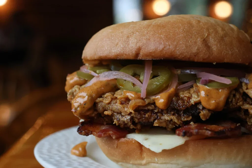 Fort Ann restaurant Battle Hill Brewing's outstanding chicken sandwich.