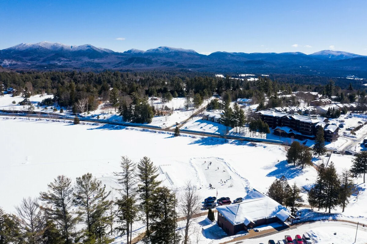 Winter weekend scene in Lake Placid.
