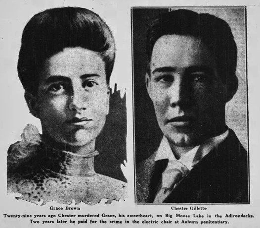 News clipping of Chester Gillette and Grace Brown.