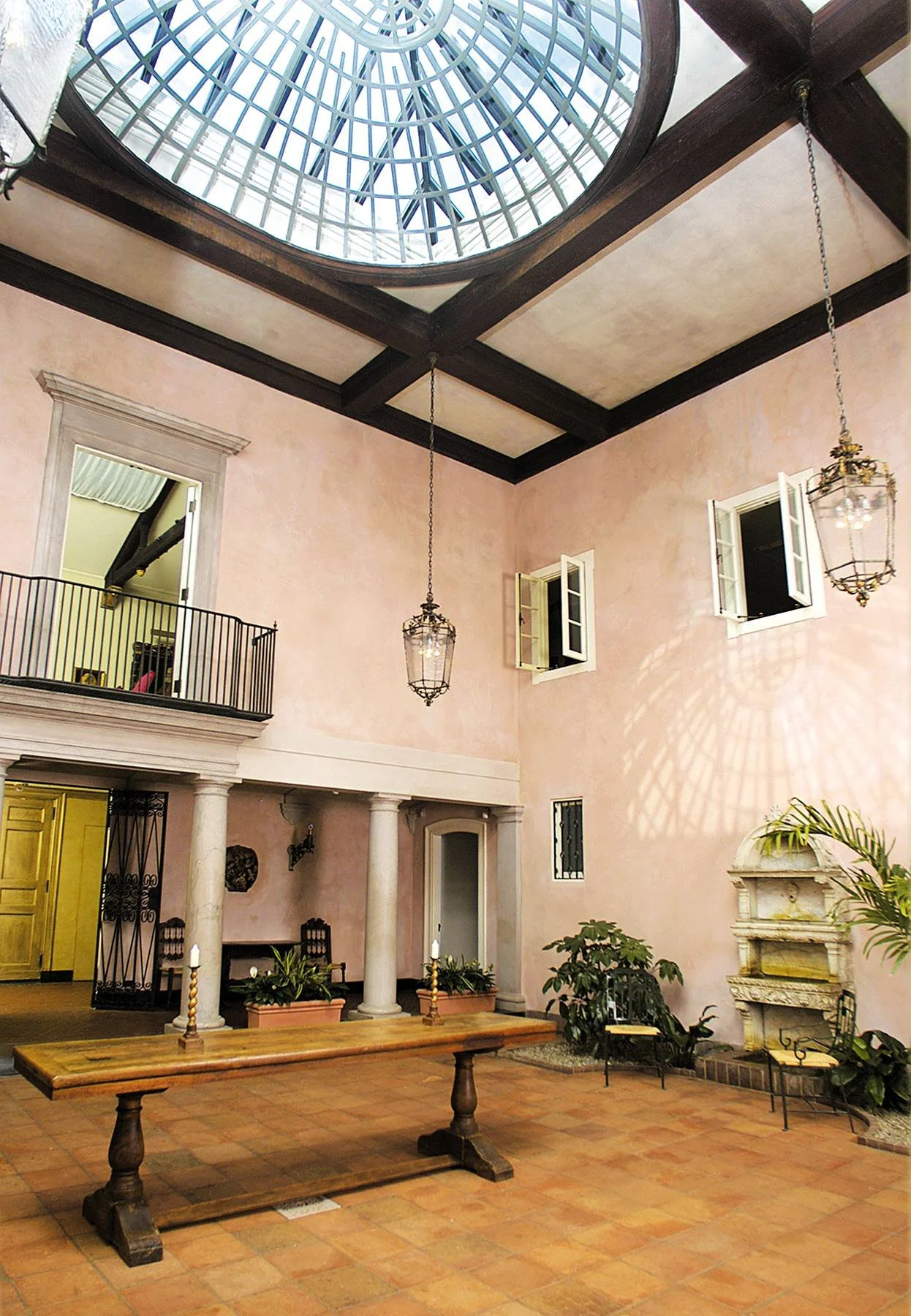 Courtyard in Louis and Charlotte Hyde's former home, now a fine arts museum in the southern adirondacks.