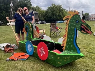 2025 labor day cardboard boat race in saranac lake.