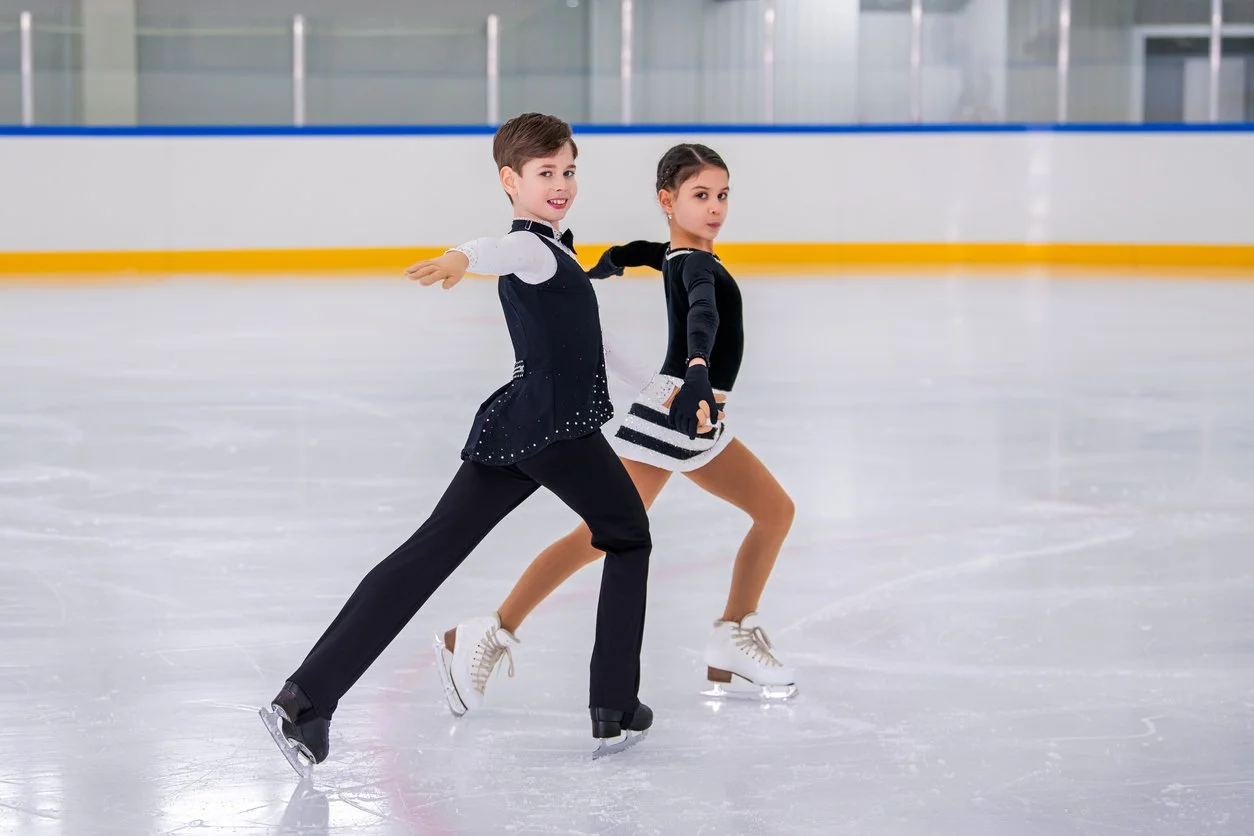 Junior skaters compete at the ice dance championships in Lake Placid.