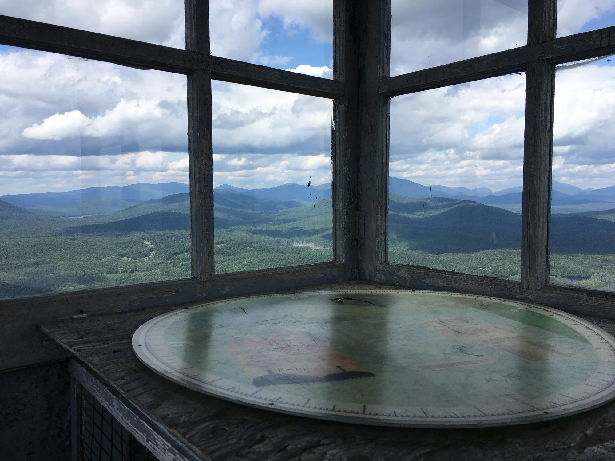 Adirondack high peaks as seen from the Goodnow Mountain fire tower.