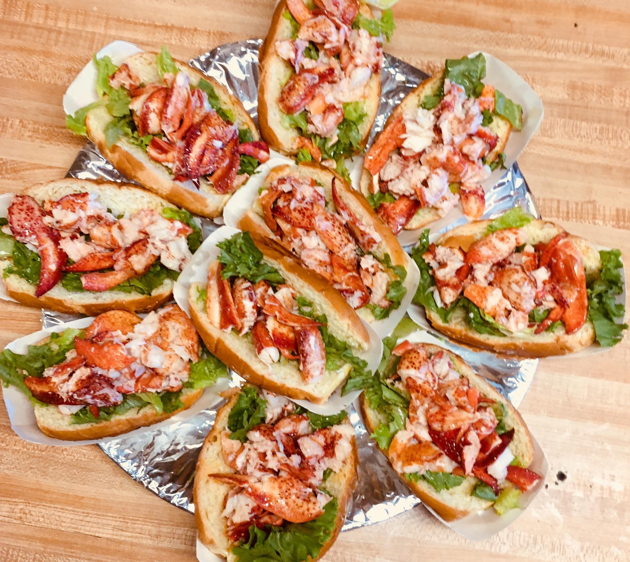 Fresh lobster rolls served at the ADK Trading Post near Long Lake, NY