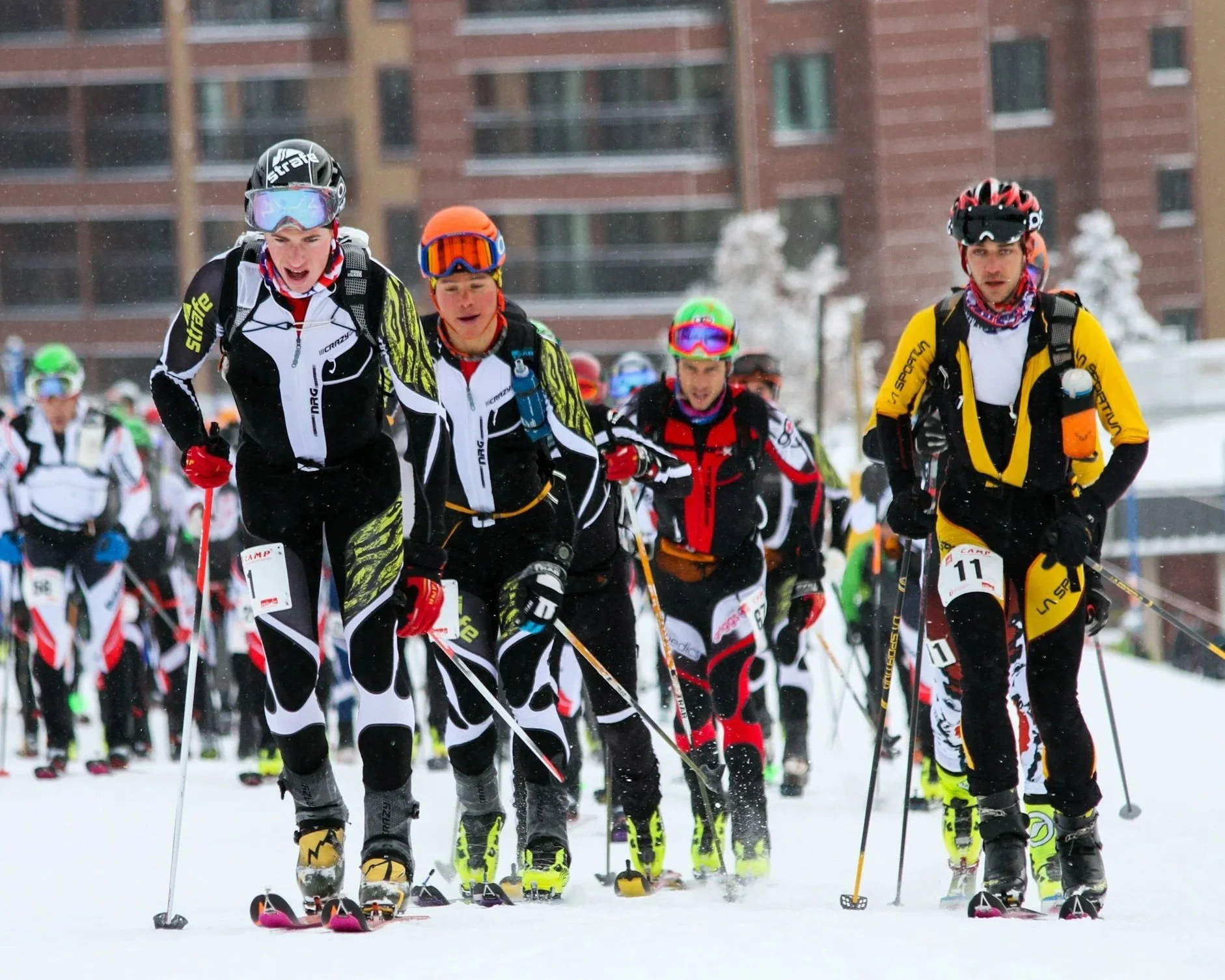 Nordic XC skiers racing