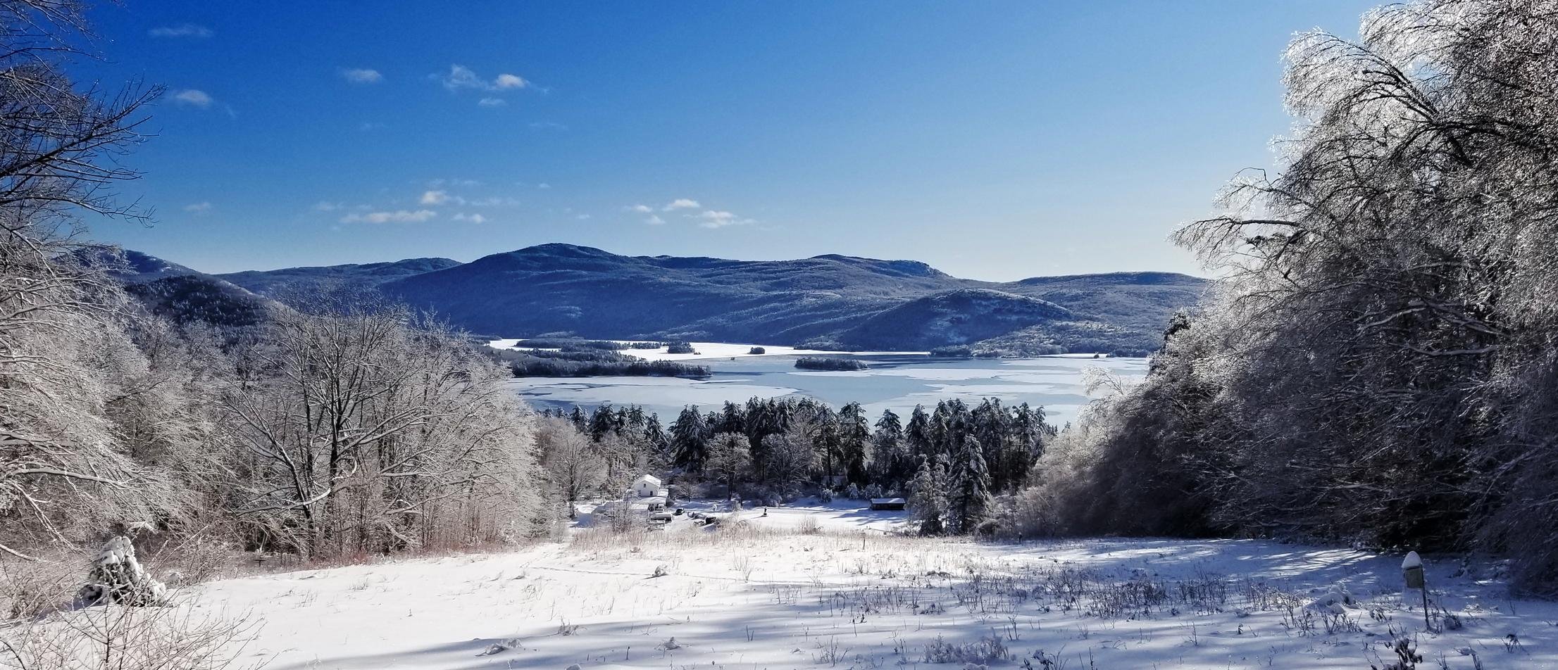 Lake George View in Winter from Up Yonda Farm