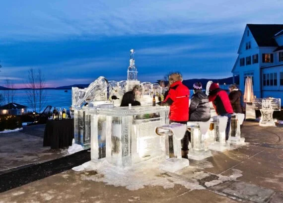 Sagamore Resort ice Bar on Lake George, NY.