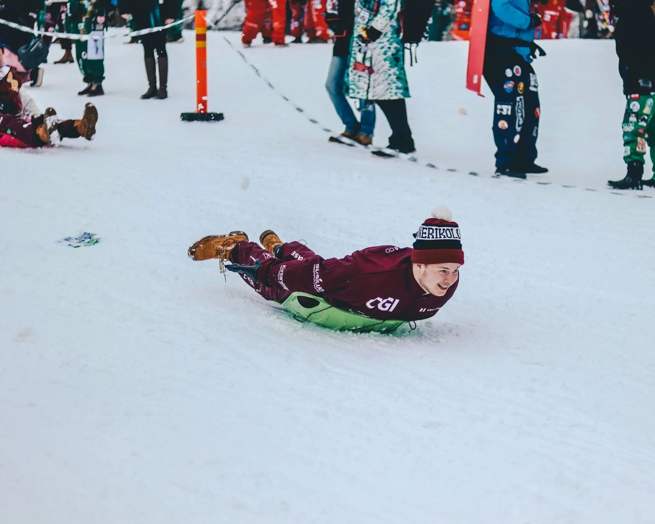 Sledding and cardboard sled races are a big fixture at Long Lake's Winter Carnival.
