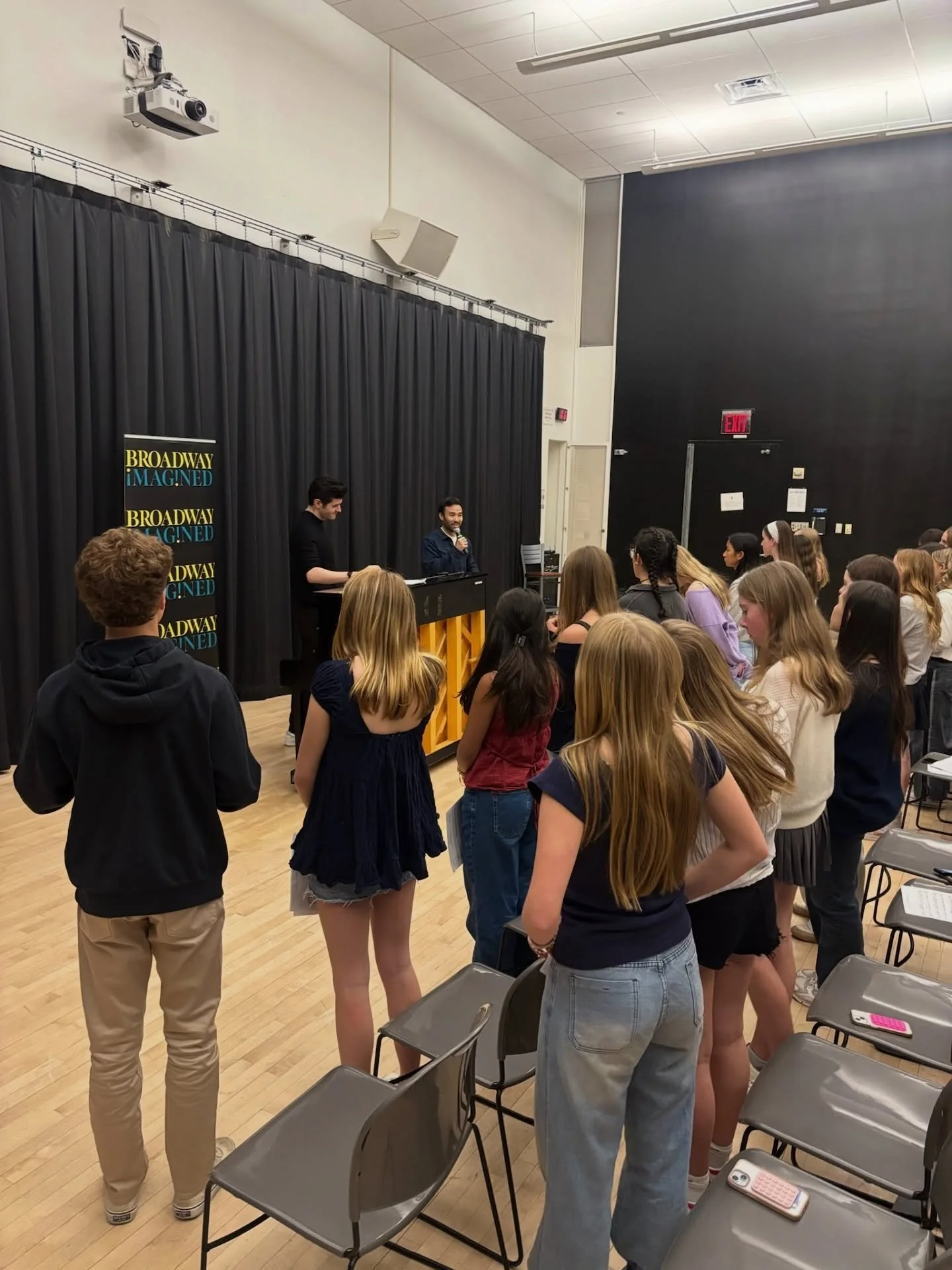 Learning original Broadway music is one thing. Singing it with a Broadway pro is something else entirely! Huge thanks to @adamcoleklepper and @marc_delazcruz for leading these students in an experience they&rsquo;ll never forget.