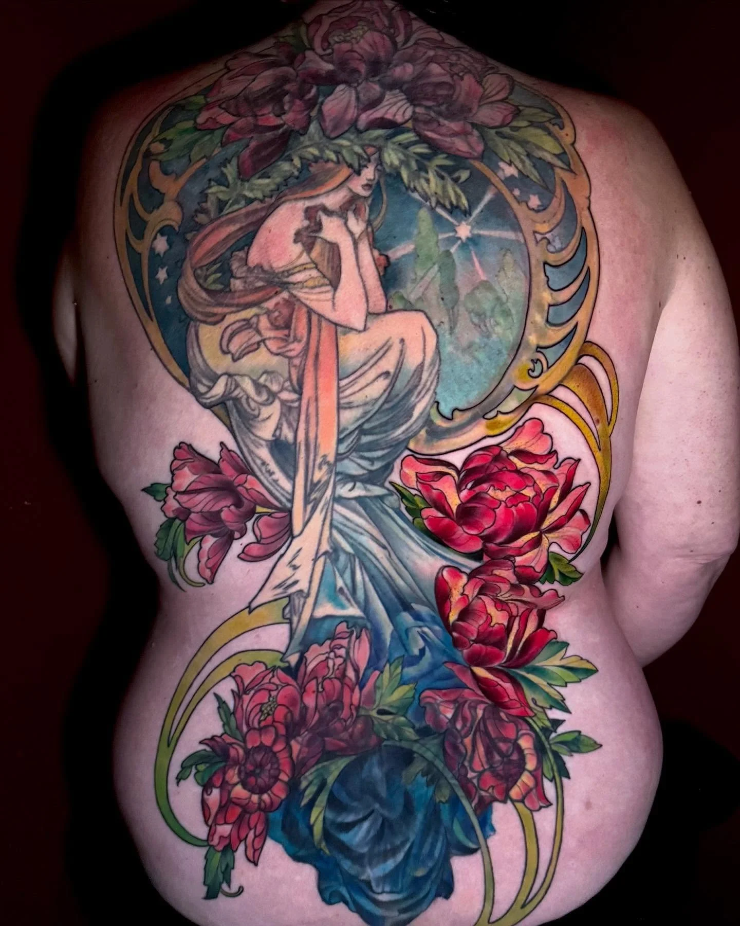 Swipe to see how far we have come on this multiple cover-up rework backpiece! One more good session to button things up, and the transformation will be complete!
.
.
.
#coveruptattoo #backpiecetattoo #artnoveau
