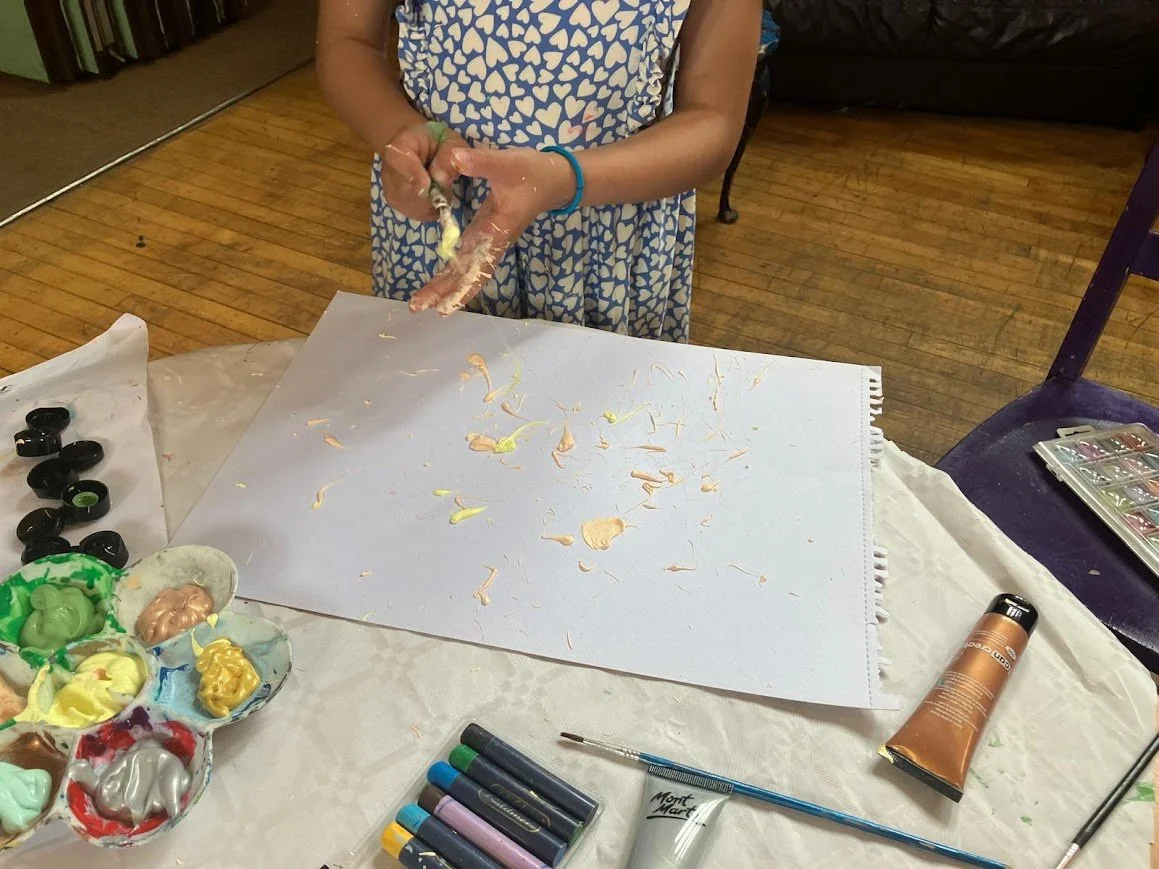 Besides art we also enjoyed a time of making music and letting go with percussion instruments.