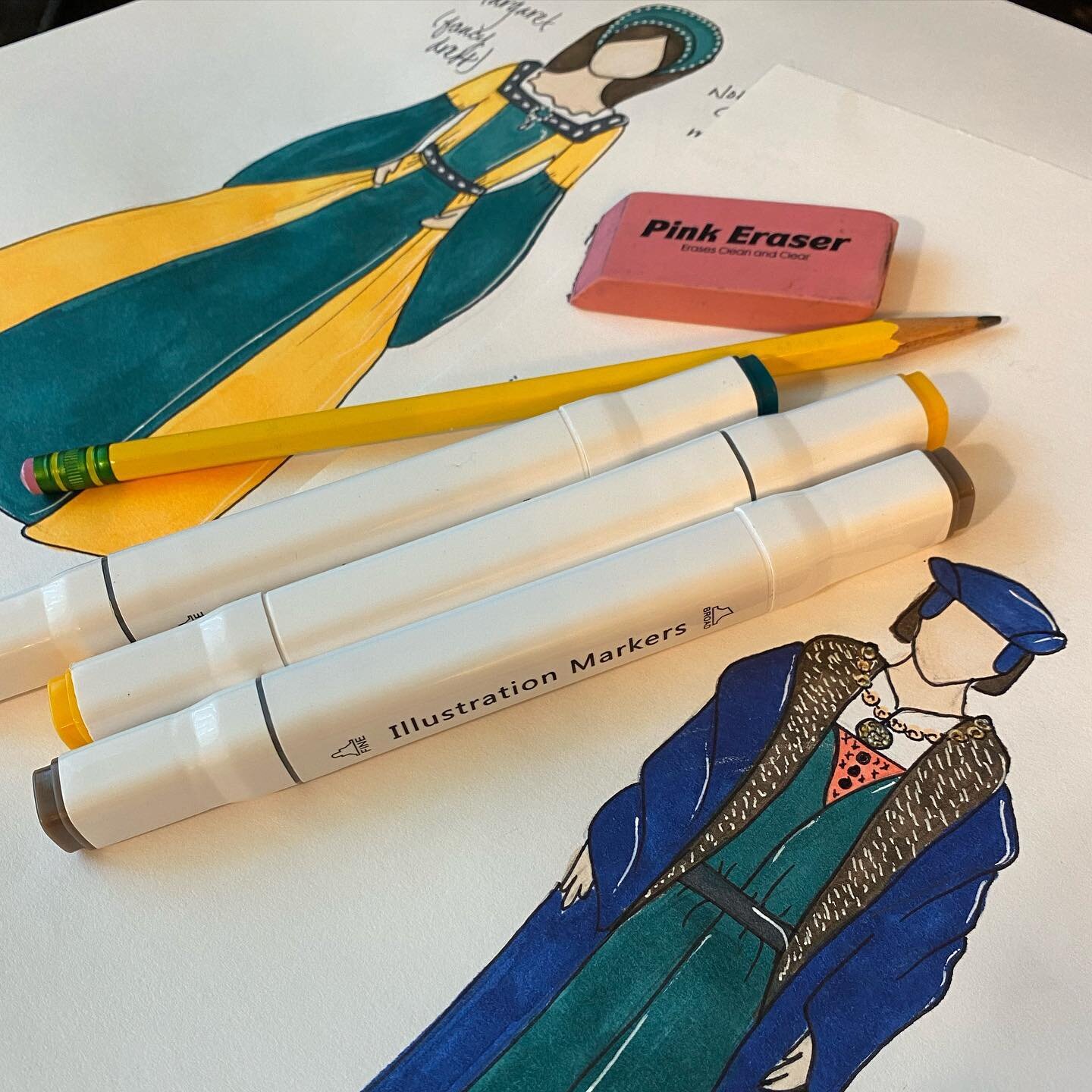 Designing costumes for A Man for All Seasons! #costumedesign #theatre #theater #sewing #drawing #sketch #design #costume #illustration