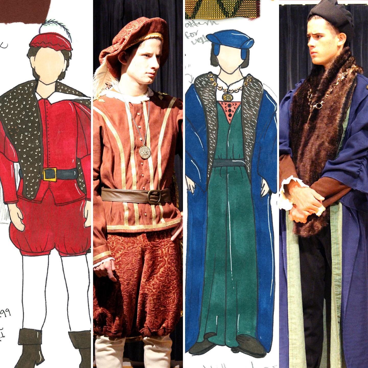 A Man for All Seasons: These are the two main costumes I created from beginning concepts to final looks. #theatre #theater #costume #costumedesign #costuming #sewing #handmade #create