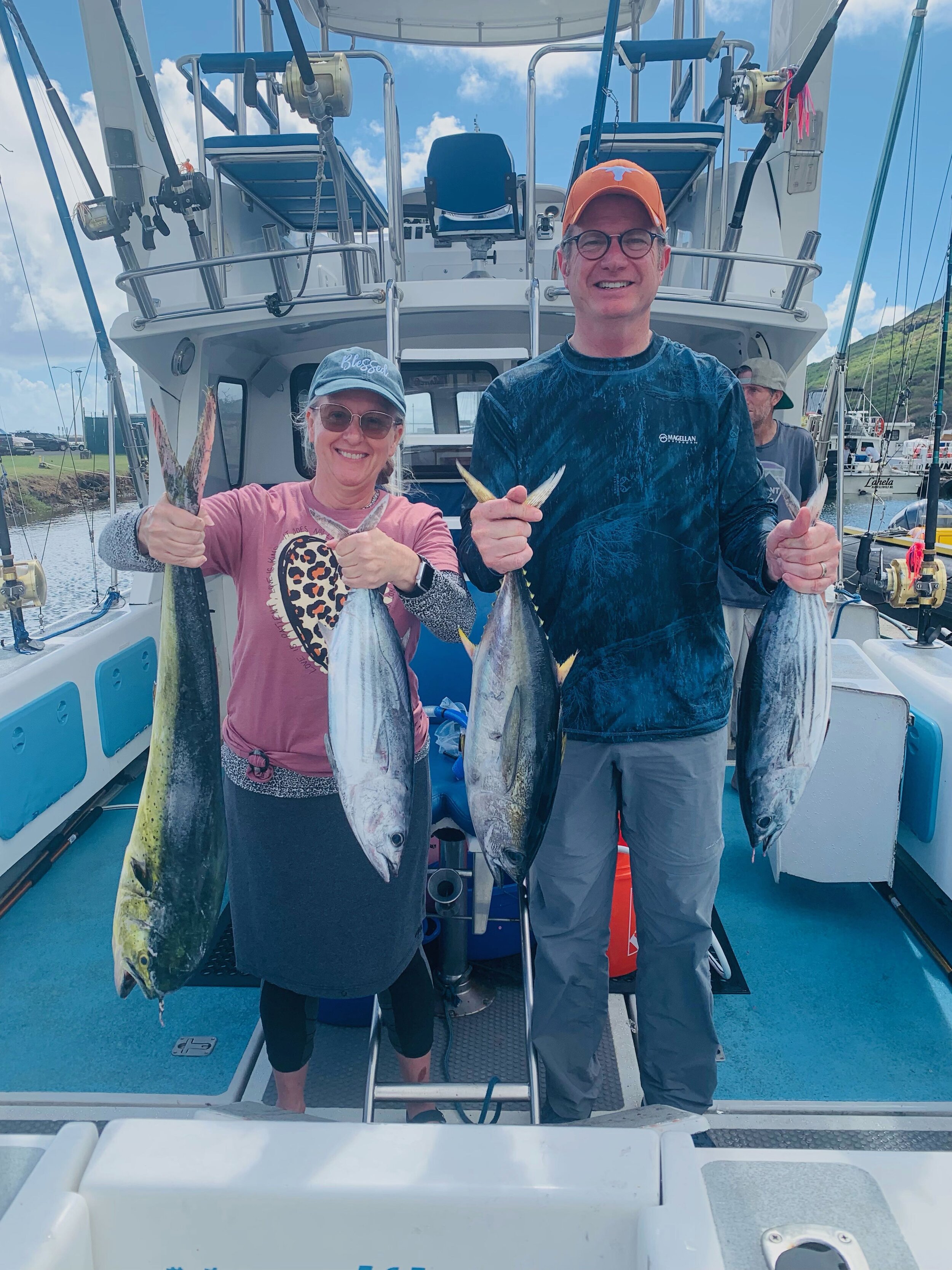 It's TRUE! I caught the big Mahi-Mahi. Probably because I chummed the water first. (rolling my eyes! -lol)