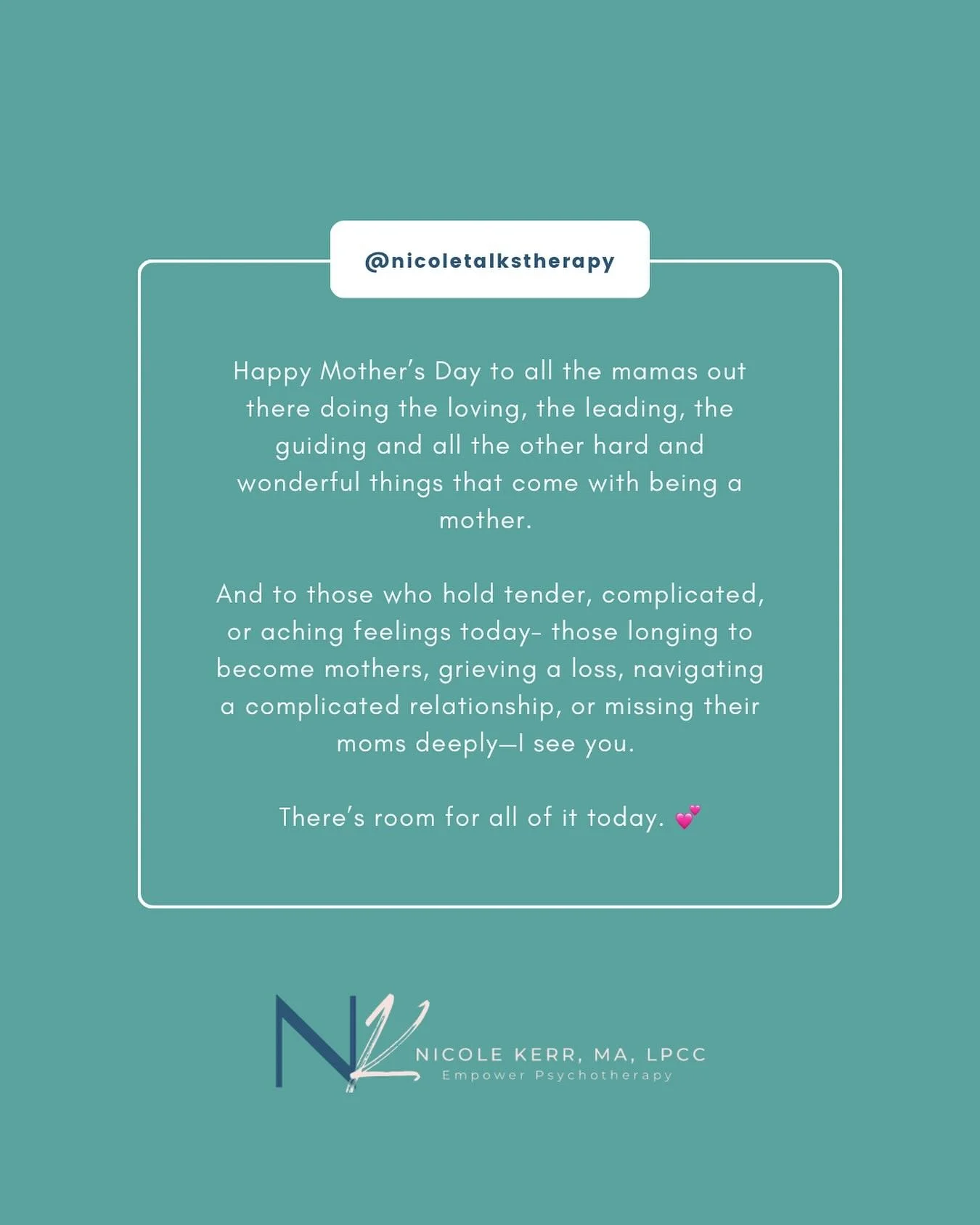 Thinking of all the moms today&mdash;the ones raising little humans, showing up in big and small ways, holding so much at once. 💕

And holding space for anyone who finds today hard&mdash; for those hoping to become moms, those grieving a loss, those