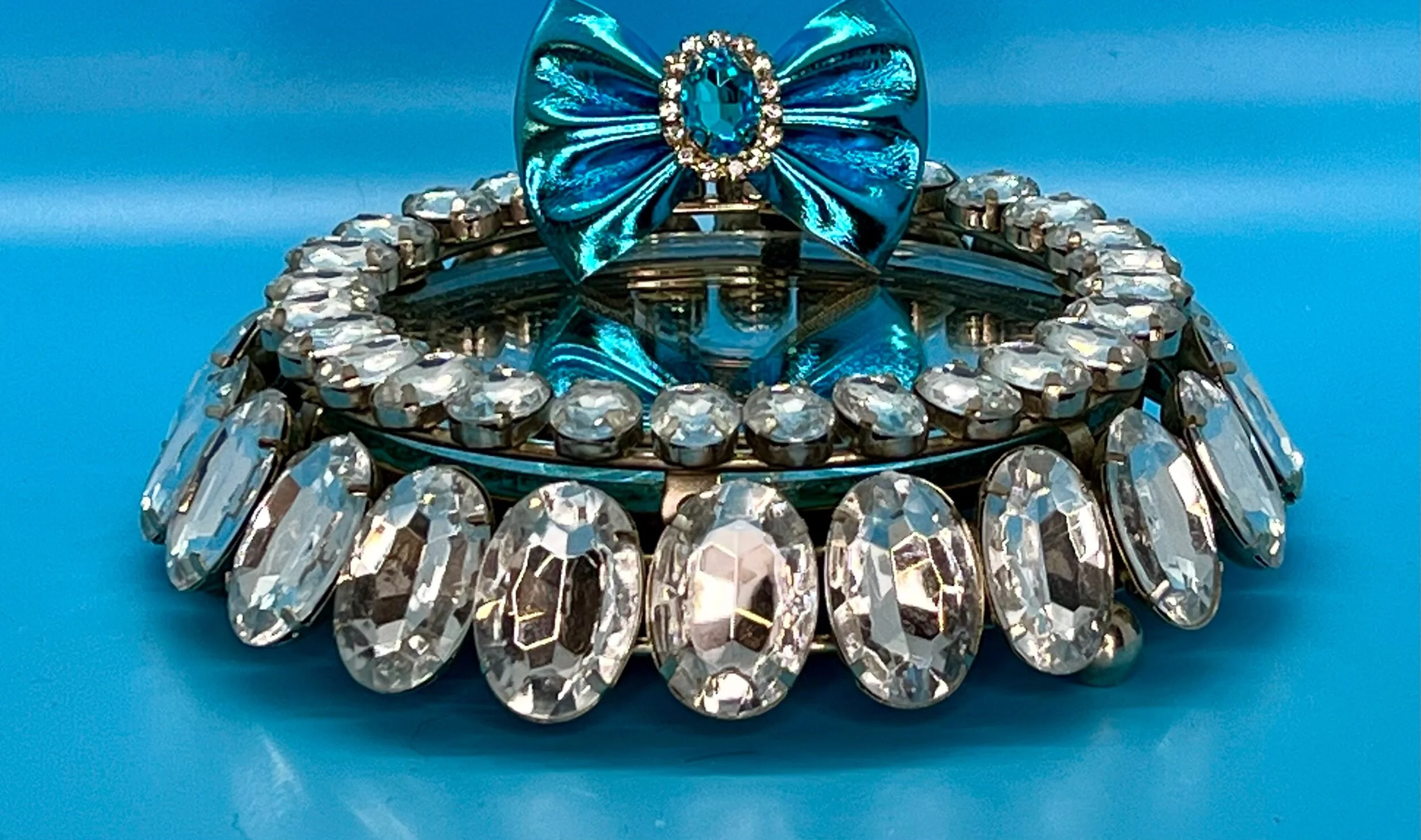 Blue Rhinestone Show Bow ToyBox Puppies