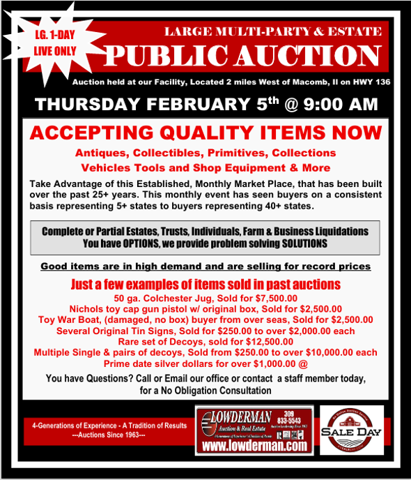 Large Multi-Party Estate Auction
