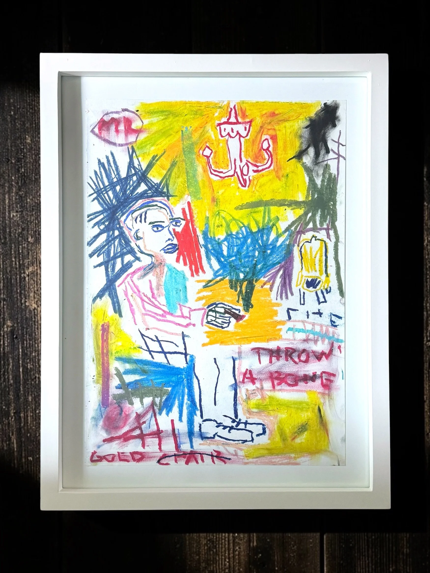"Aristocrat," 2020
Diego Medina Alonso, b. 1996, Guadalajara
Pastel and crayon on paper, Modern white frame 
28" x 21.5"
Accompanied by a signed COA noting title, artist, medium, and dimensions