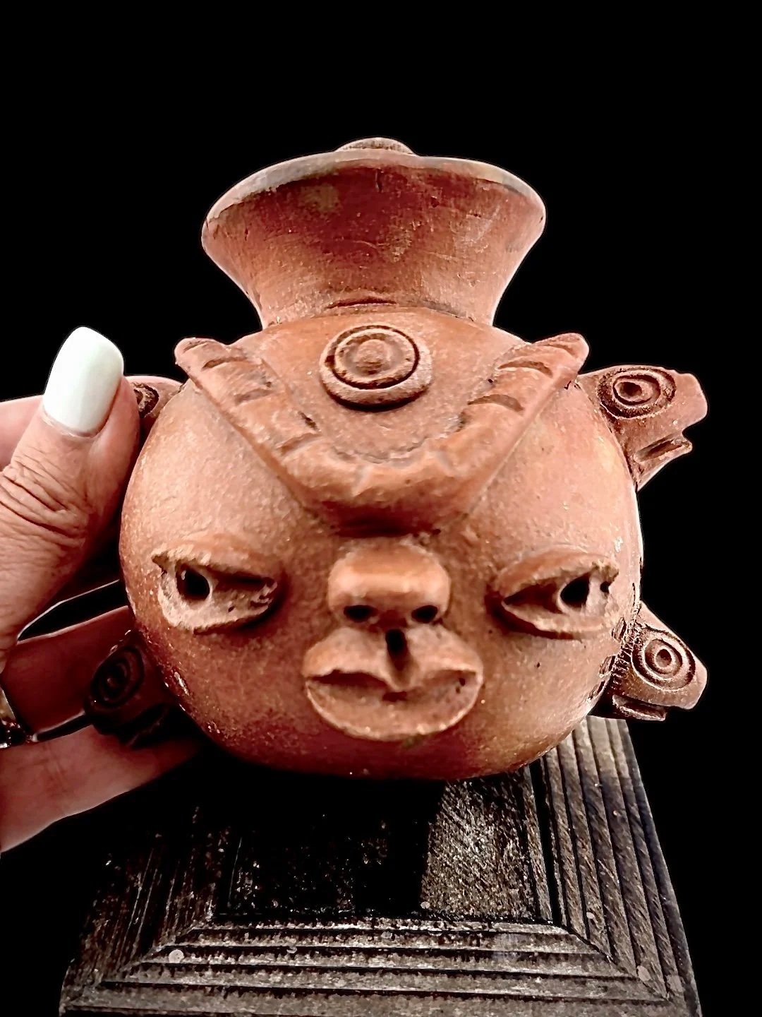 Terracotta Zoomorphic Effigy Vessel with Serpent Motifs, Mexico, c. 1950–1970