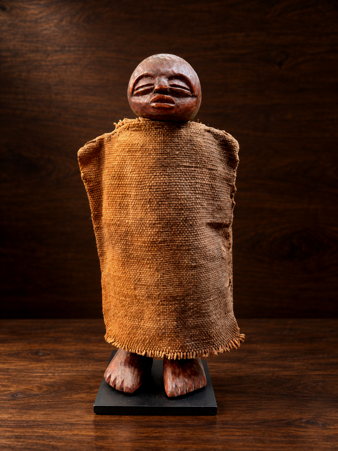 Early-to-Mid 20th-Century Palaw’an Tawtaw Hardwood Guardian Figure, Philippines
Attributed to the Palaw’an people of Palawan, Philippines, early-to-mid 20th century, individually hand-carved dense hardwood household guardian figure with reddish-brown