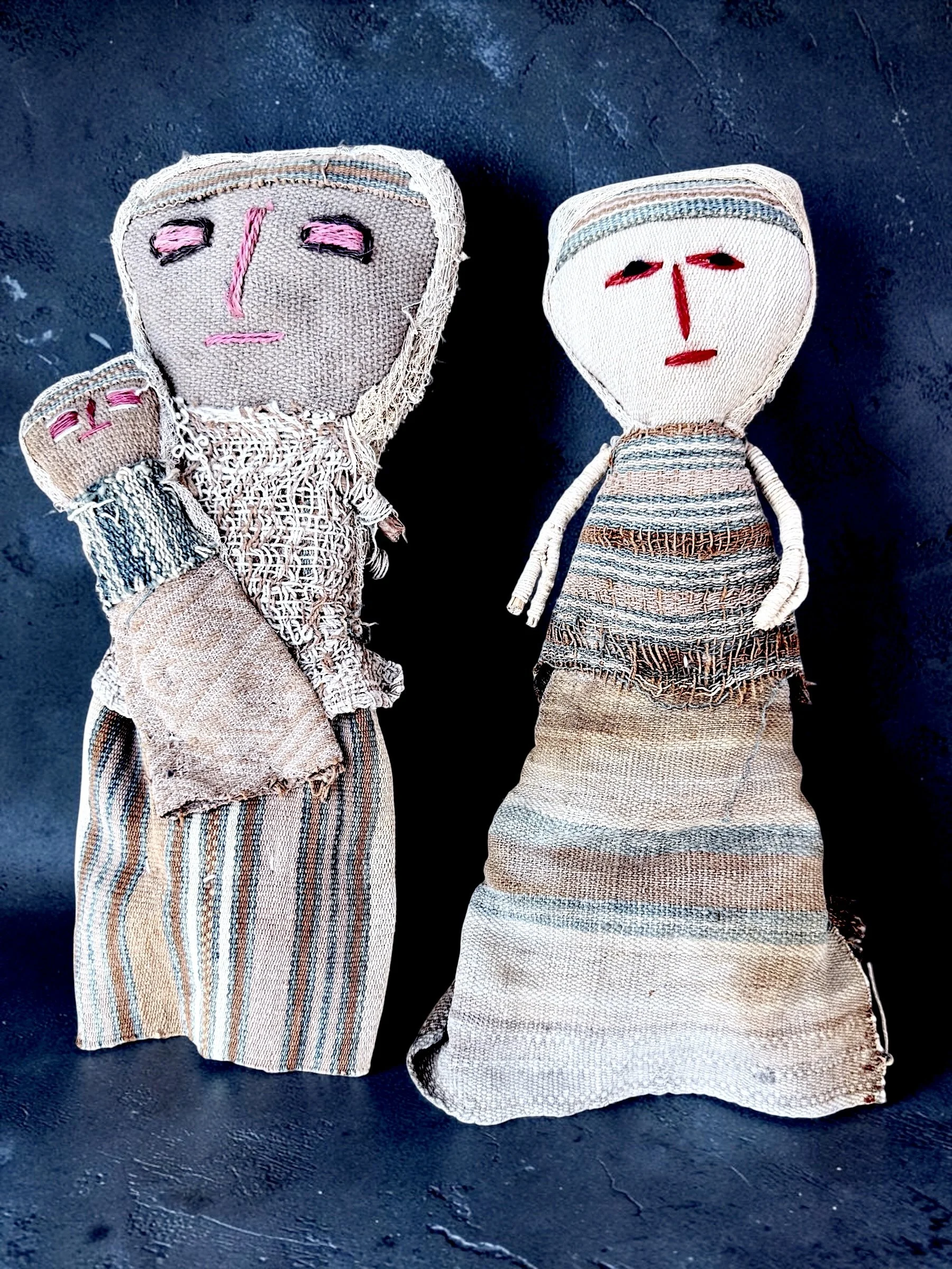 Textile Ritual Folk Art Dolls, Natural Materials. Andean Origin, mid 20th C.
