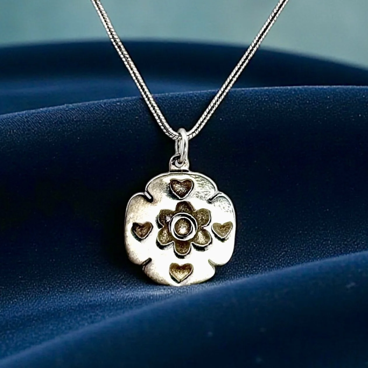 Taxco Silver Floral Medallion