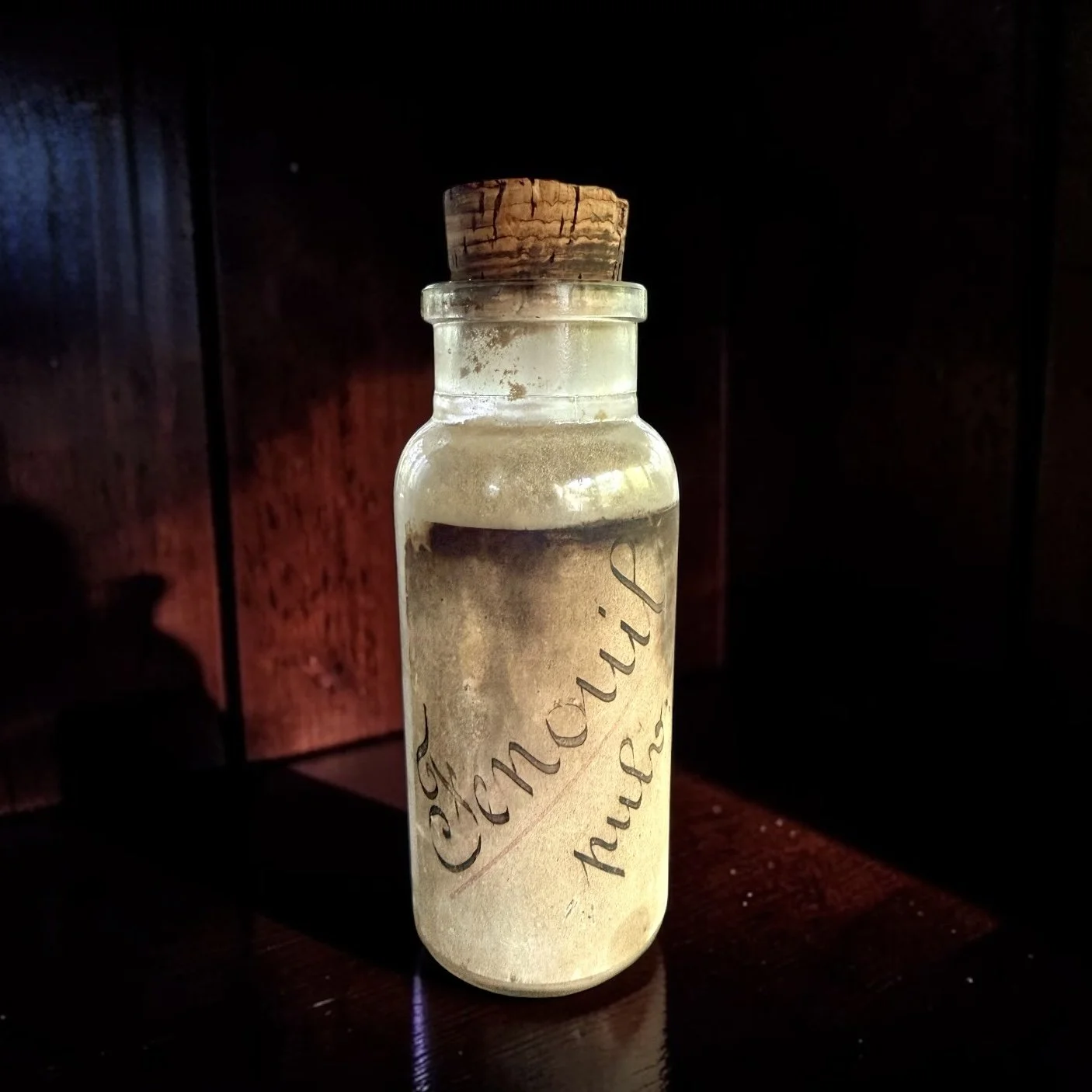 French Apothecary Bottle for Powdered Fennel, “Fenouil Pulv.,” c. 1880–1910