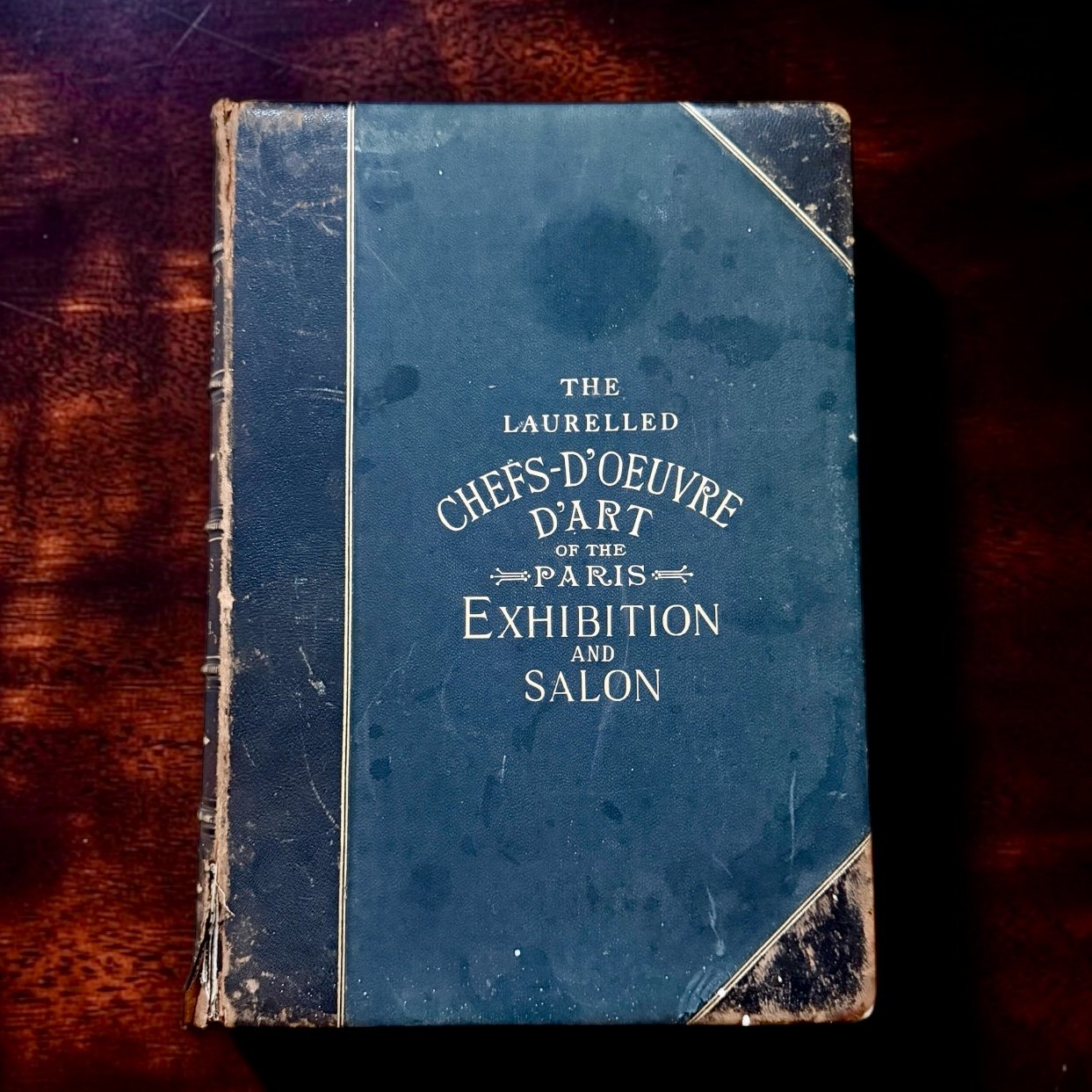 First Edition 1889 The Laurelled Chefs-d’Oeuvre d’Art Paris Exhibition Folio with Photogravures
George A. Smith, first edition, Philadelphia, Gebbie & Co., 1889, oversized illustrated art folio, 100 photogravures and 200 typogravures, three-quarter l