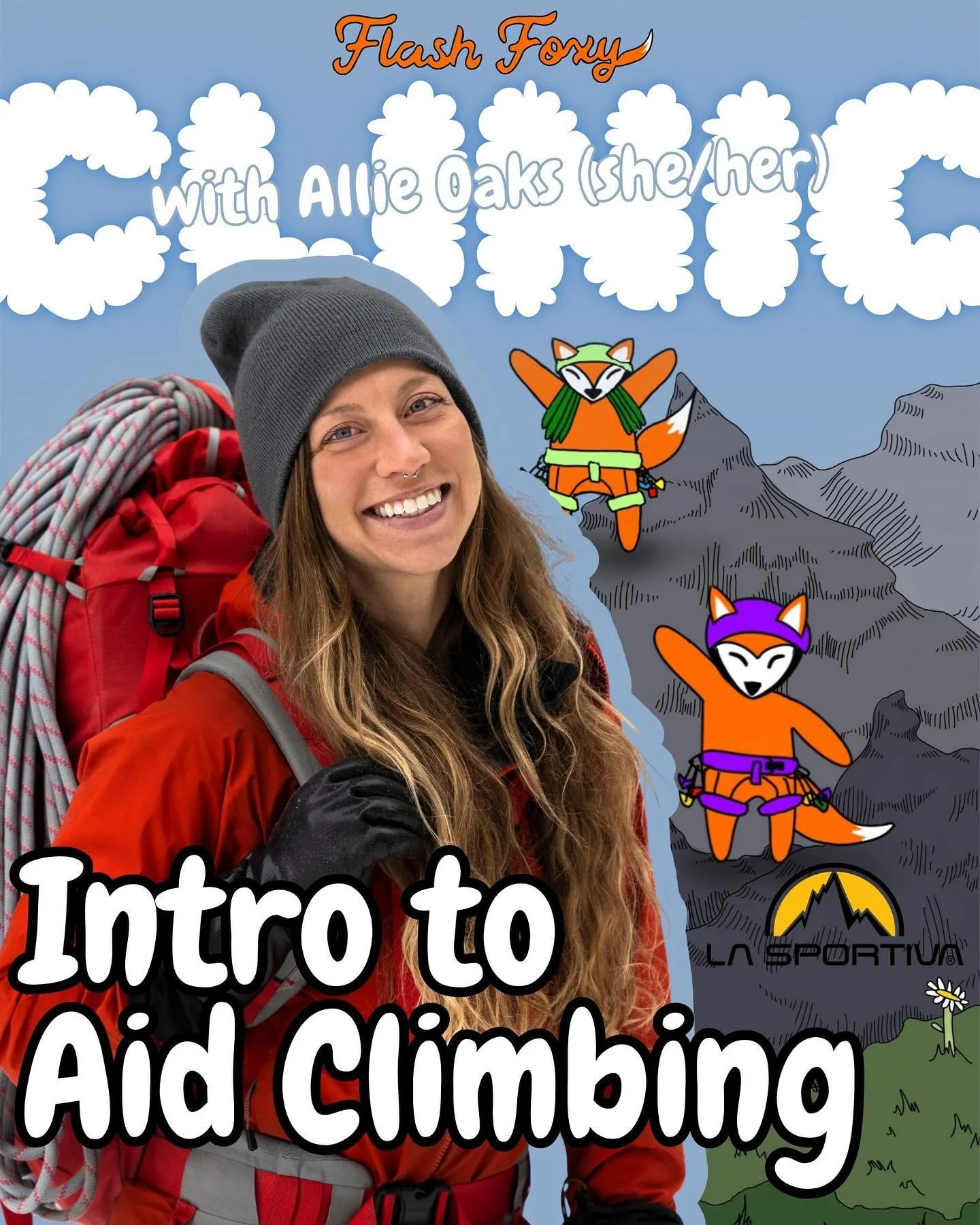 Join @lasportivana athlete @allie.pine for Intro to Aid Climbing! Have you ever come across an objective that got you psyched and inspired up until you were shied away from the funky &ldquo;A&rdquo; or &ldquo;C&rdquo; grade as part of its description