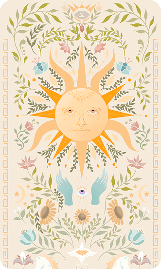 The sun tarot card design by The Cherry Studio LLC