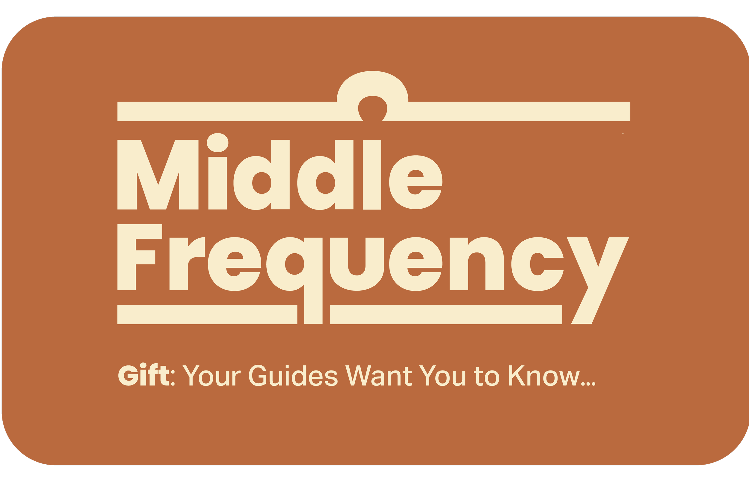 Applied Design: The Middle Frequency e-gift card translates the brand’s visual identity into a seamless digital experience. By pairing the full combination mark with the striking tagline, "Your Guides want you to know...", the layout is optimized spe