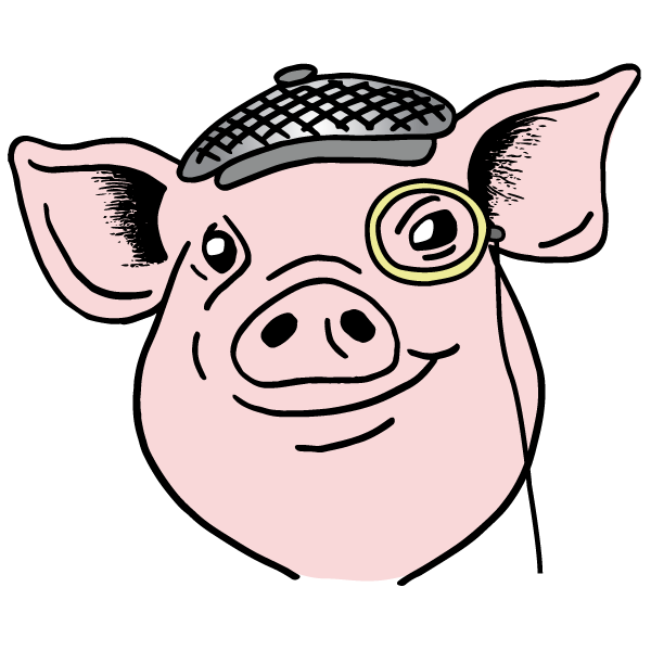 Mascot: Meet Henry, a jovial yet distinguished pig wearing the English chef’s signature tweed newsboy cap. Henry's personality was captured first through pencil sketches, refined with felt tip drawings, and detailed with his tweed cap and monocle usi