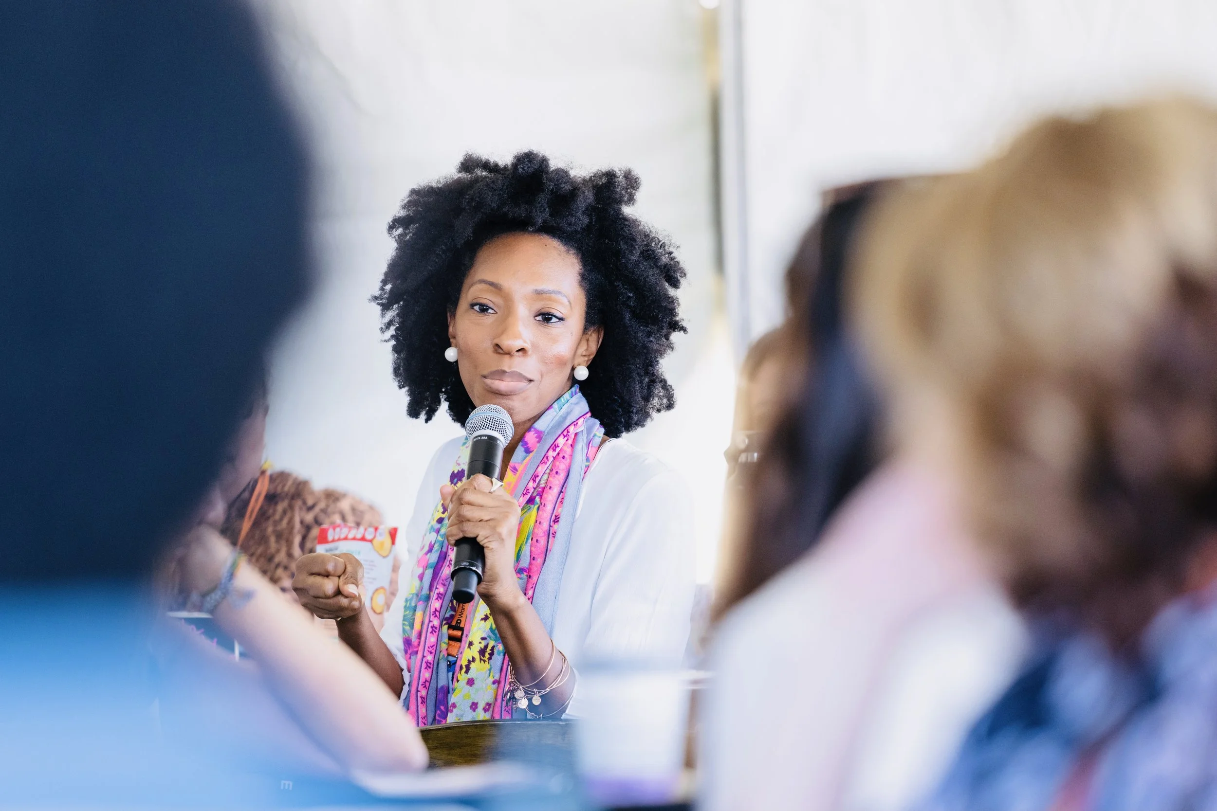 Dr. Kimberly Osagie speaking in a roundtable discussion at TEDWomen 2021