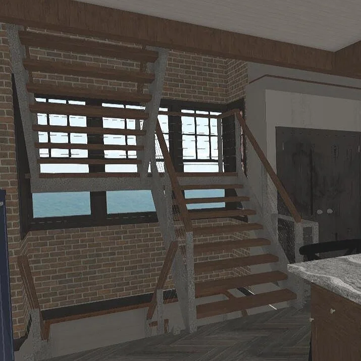 digital rendering of stairway design concept