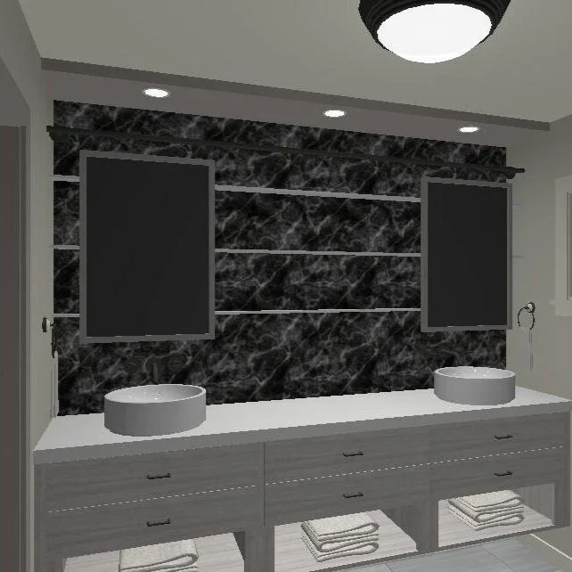 Digital rendering of a bathroom design concept