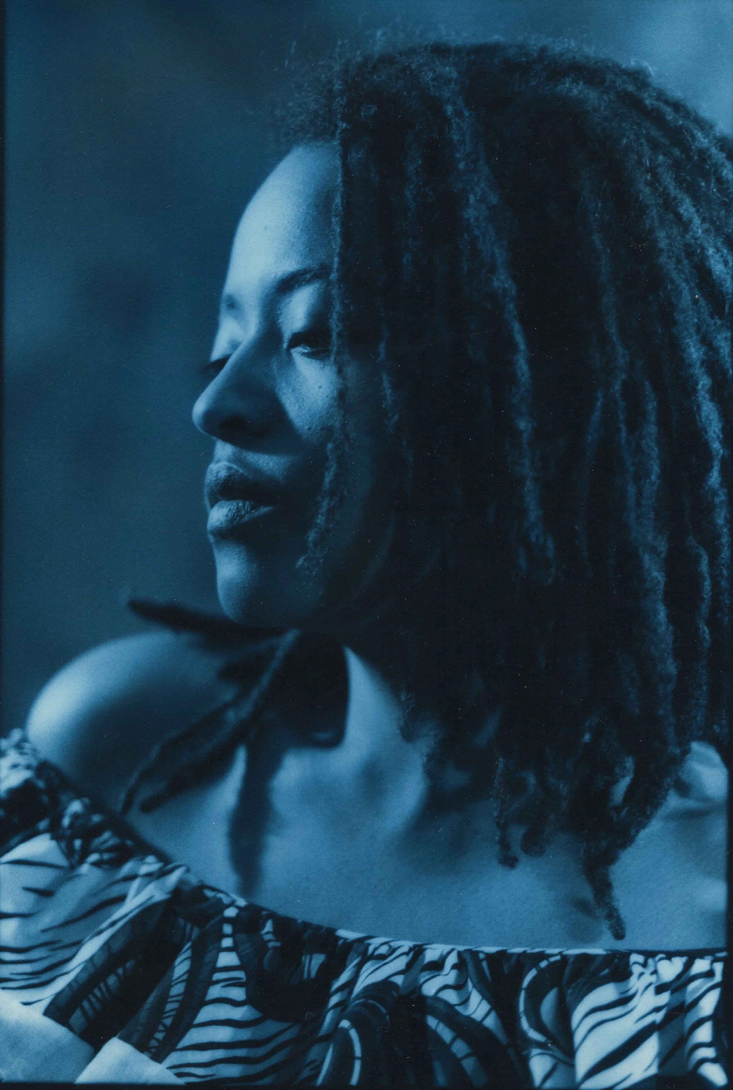 blue toned Fine art portrait photographed by Abigayle Tarsches in Portland, OR