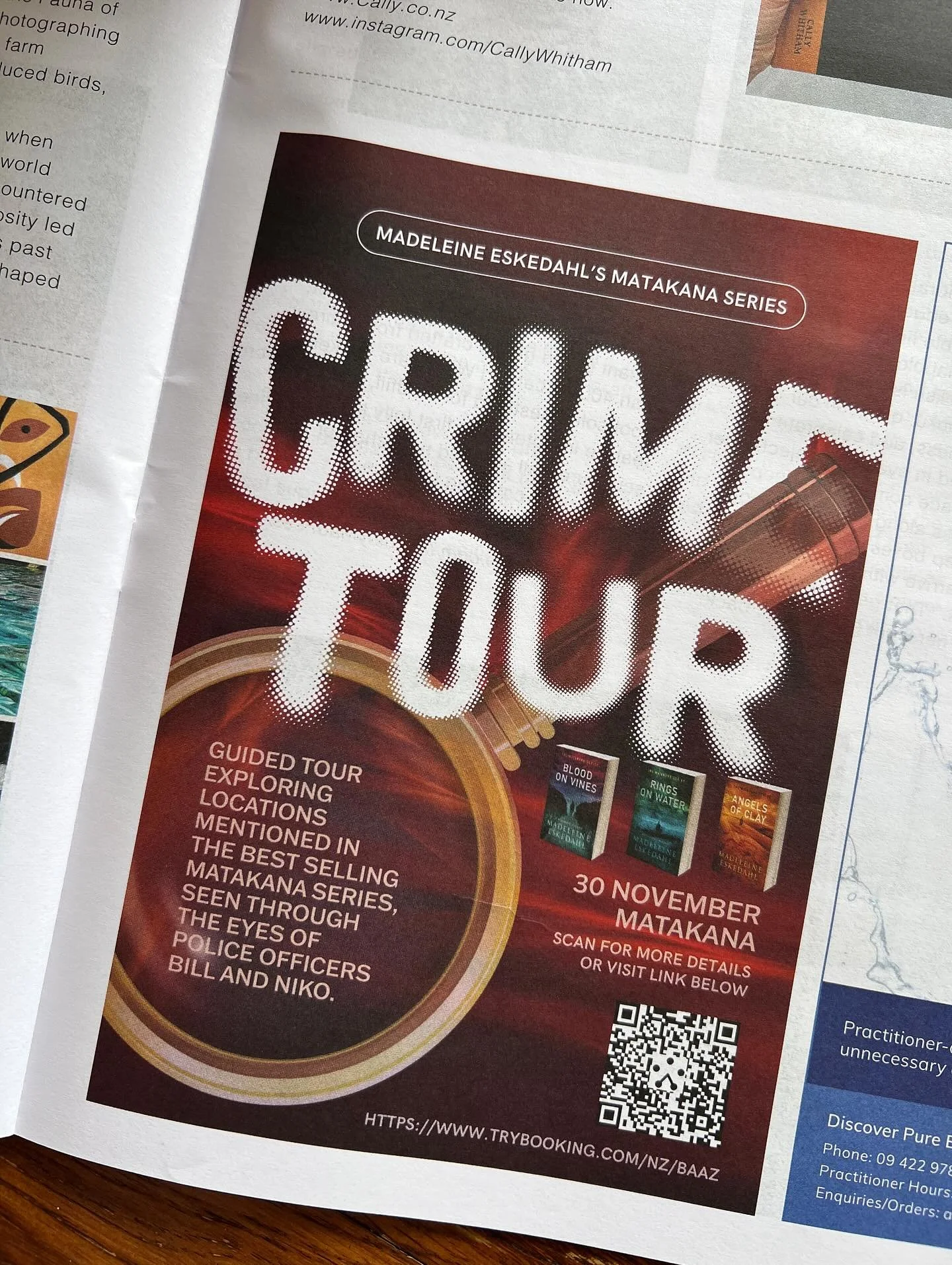 Join me on the Matakana Series Crime Tour on the 30th of November. For more details go to TryBooking https://www.trybooking.com/nz/book/search?keyword=Matakana&amp;location=&amp;date=2025-11-30 #bloodonvines #ringsonwater #angelsofclay #thematakanase