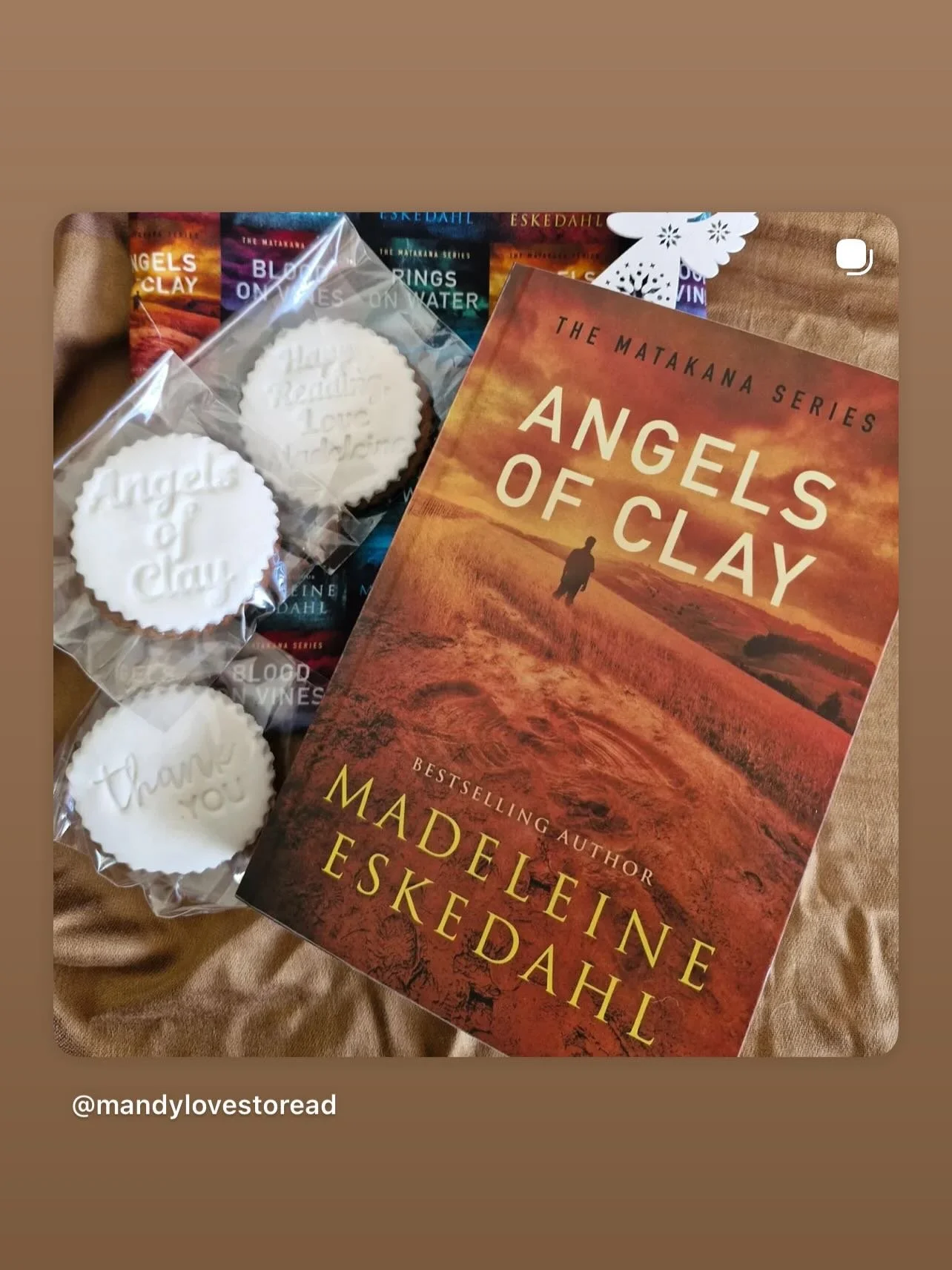 Repost .Thank you so much @mandylovestoread for the wonderful review of Angels of Clay 🥰 #angelsofclay #thematakanaseries #madeleineeskedahl #nzcrimefiction #bookstagram #bestseller