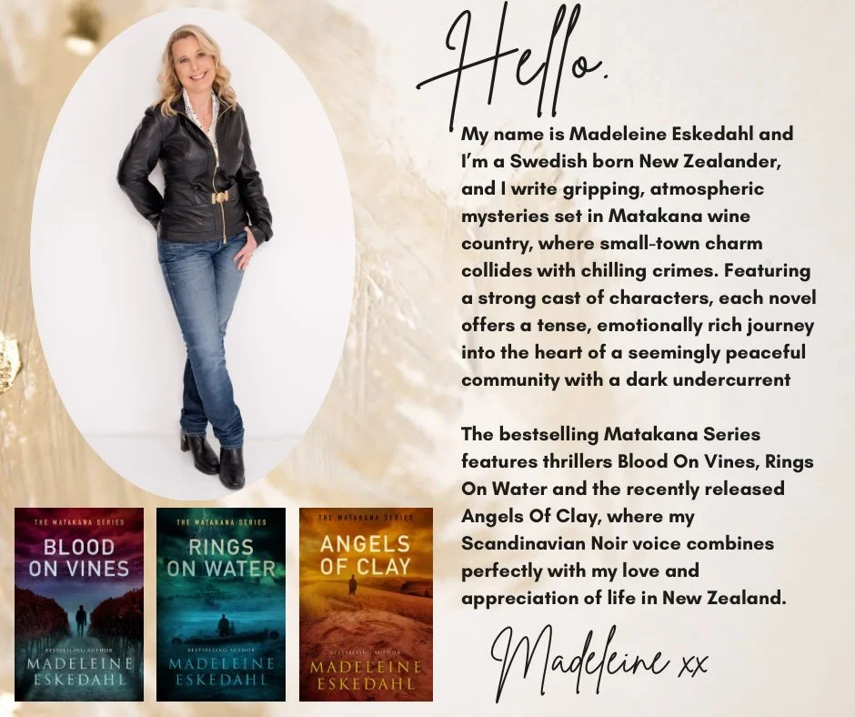 -ASSOCIATED AUTHOR POST-

Happy 2026 everyone,

I&rsquo;m so thrilled to be an associated author again this year, thank you Jackie Claridge-Wood for having me. 

My name is Madeleine Eskedahl, and I write New Zealand 🇳🇿 crime thrillers with a Scand