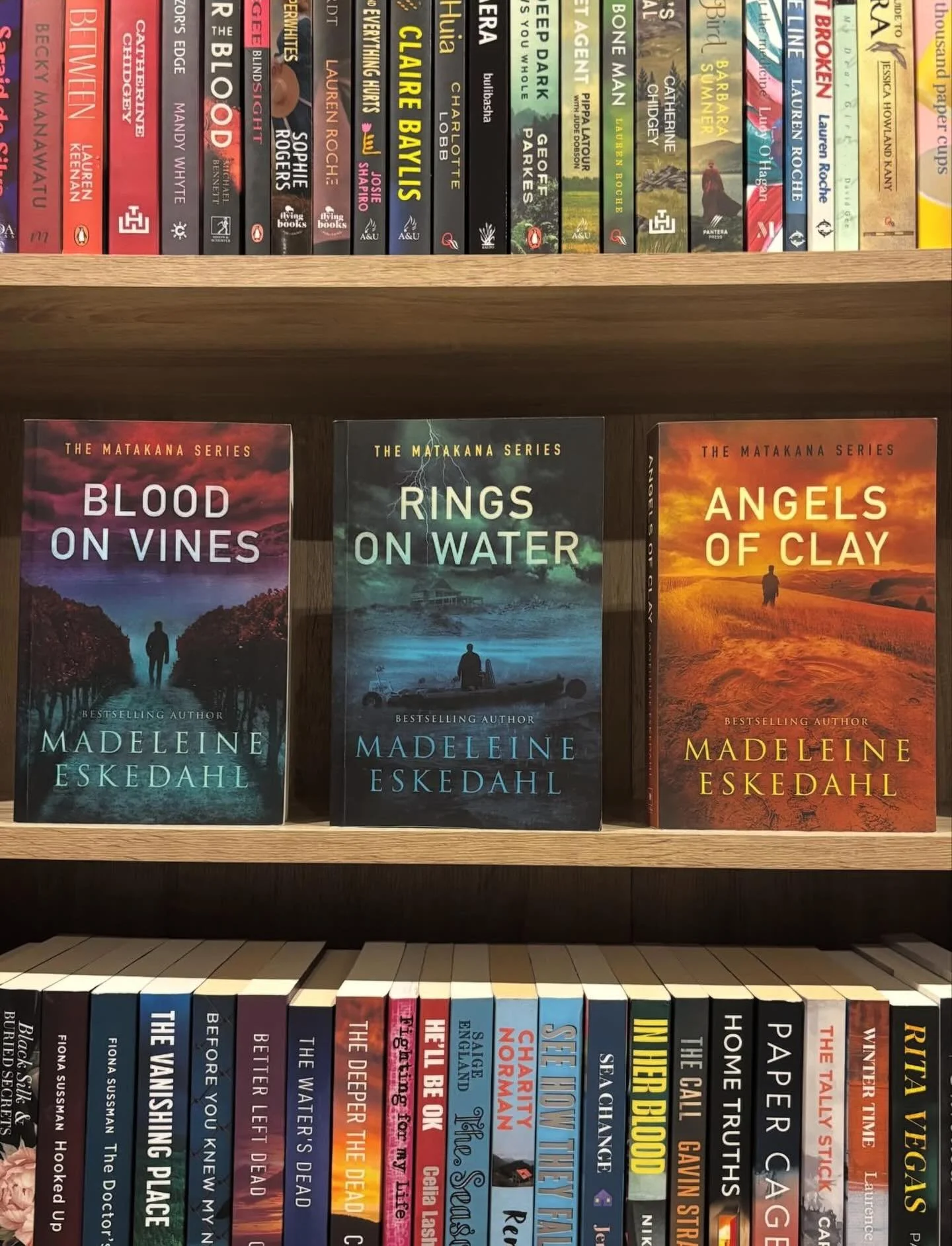 Repost @mybookcase2023 
Wow !! Thank you so much for this wonderful review Sonia, you&rsquo;ve absolutely made my day 🥰. The Matakana Series - Madeleine Eskedahl
Blood on Vines
Rings on Water
Angels of Clay
My curiosity was piqued when the third cri