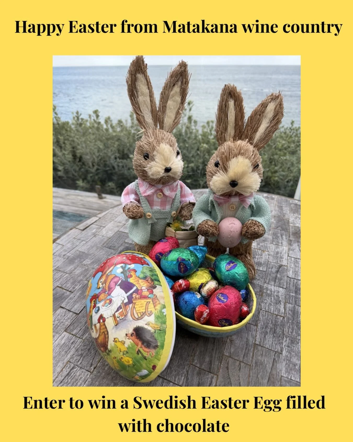 LAST CHANCE TO BE INTO WIN THIS AWESOME PRIZE PACK🎉🎉🎉🎉🎉Happy Easter from Matakana wine country in New Zealand 🐣🐰☀️

Enter to win an amazing Swedish Easter egg filled to the brim with chocolate 🐣🐣

P&aring;ske-krim is originally a Norwegian ?