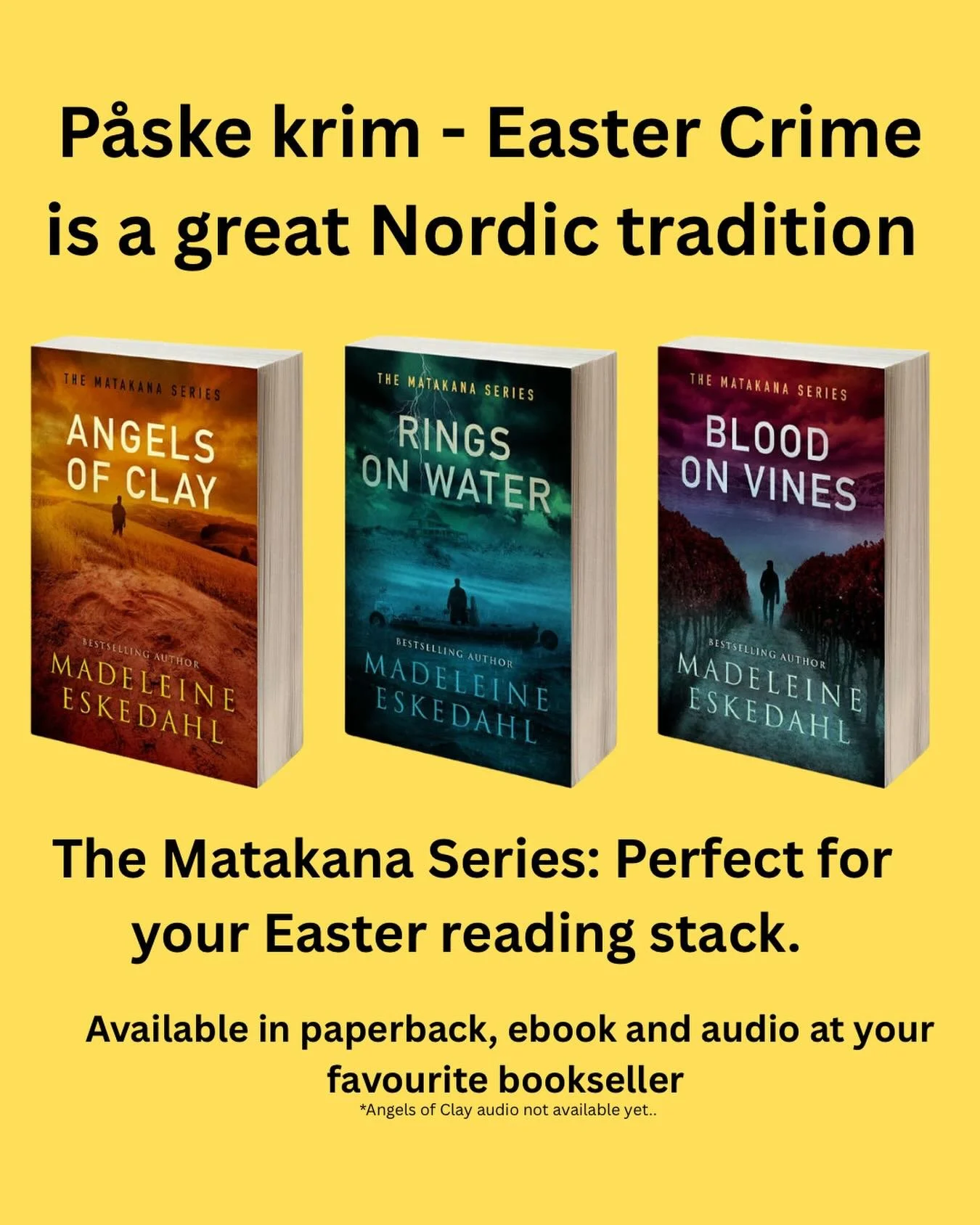 How many books did you read this Easter ? I enjoyed two 😃. If you haven&rsquo;t read any of The Matakana Series, this is your sign to start 🥰. #bloodonvines #ringsonwater #angelsofclay #thematakanaseries #madeleineeskedahl