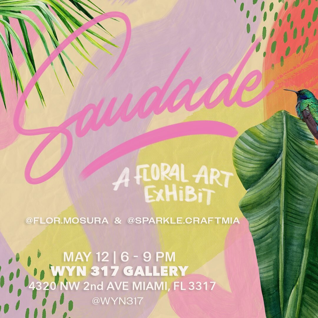 Get ready to escape to a tropical wonderland of flowers, colors, textures and fun at the Saudade Floral Art Exhibit! 🌴🌺🌸 Celebrating Marcela&rsquo;s childhood memories in Brazil, Owner of Flormosura.

Flormosura and Sparkle Craft MIA have teamed u
