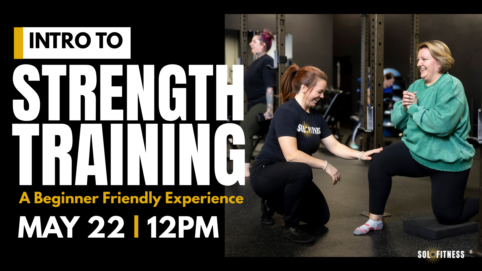A coach guiding a participant through a personalized movement screening at Sol Fitness in Lexington KY