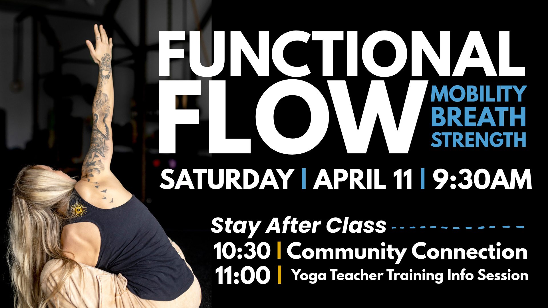 Coach Sunny in a mobility flow pose during a small group class at Sol Fitness Lexington KY