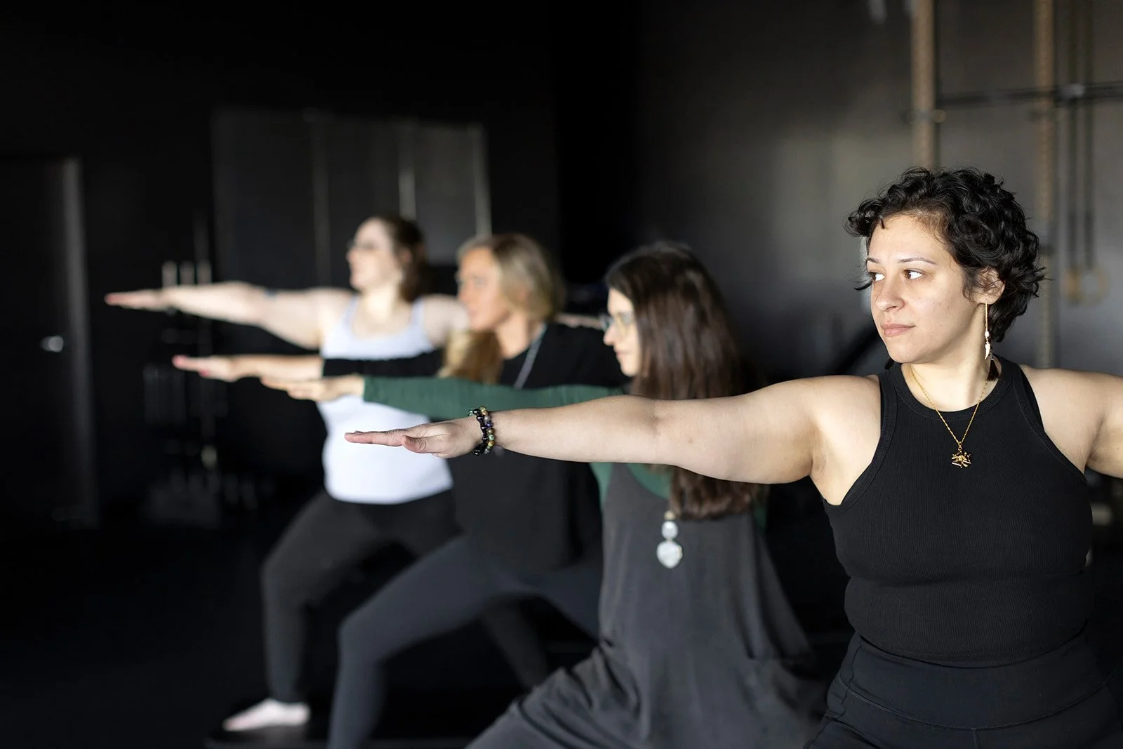 Jenée Tonelli leading a yoga class at Sol Fitness