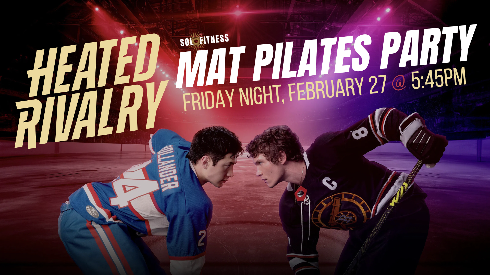 Friday night Mat Pilates special event at Sol Fitness in Lexington Kentucky featuring glute-focused Pilates and a music-driven playlist